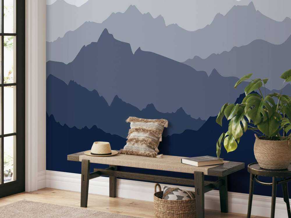 Paisibles couches de montagnes bleues