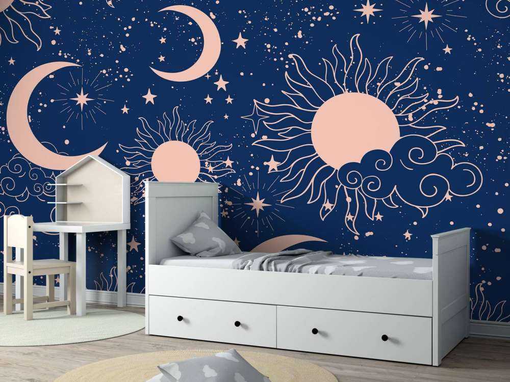 Ciel mystique du soleil et de la lune