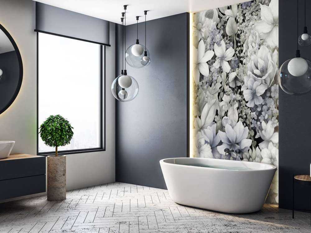 Festival de fleurs sans couture - noir