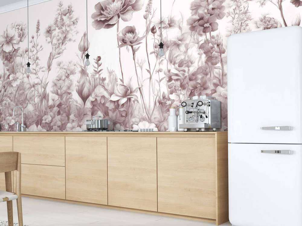 Fleurs de mon âme sans couture - rose