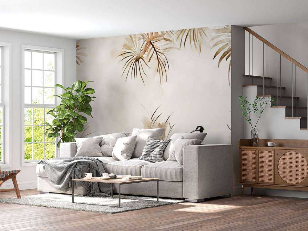 Grues dans le champ taupe