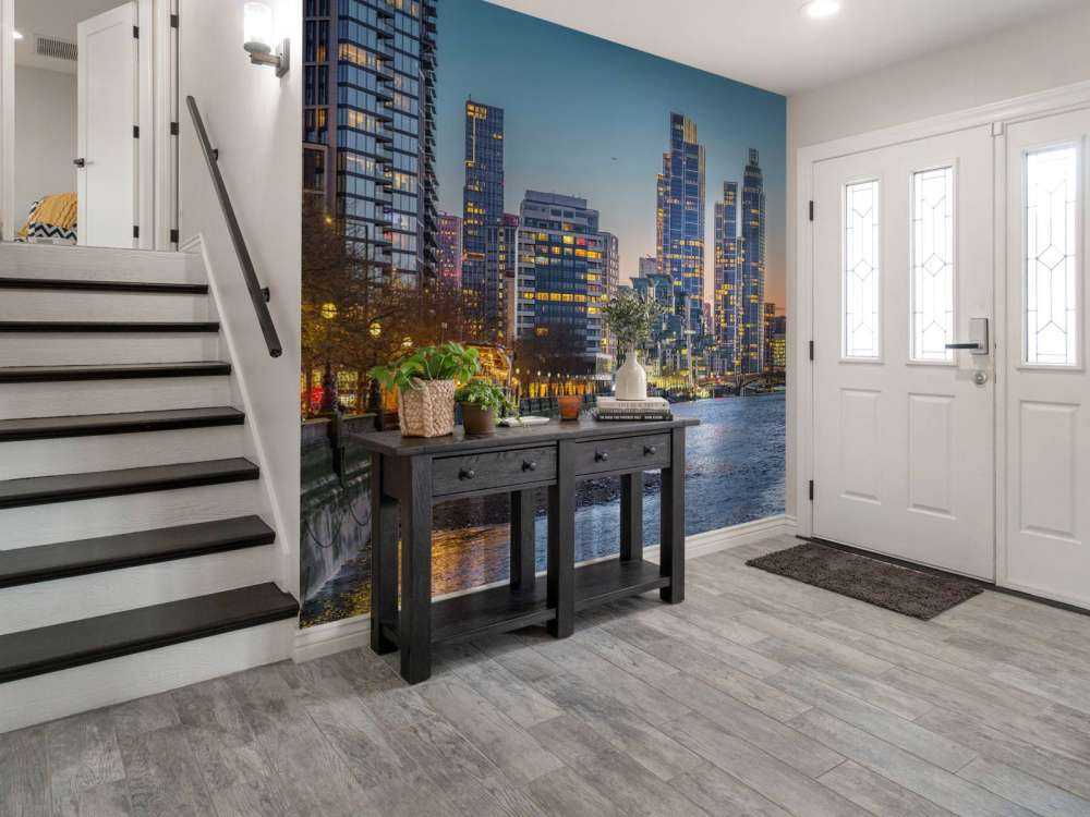 Paysage urbain de Londres sur la Tamise le soir.