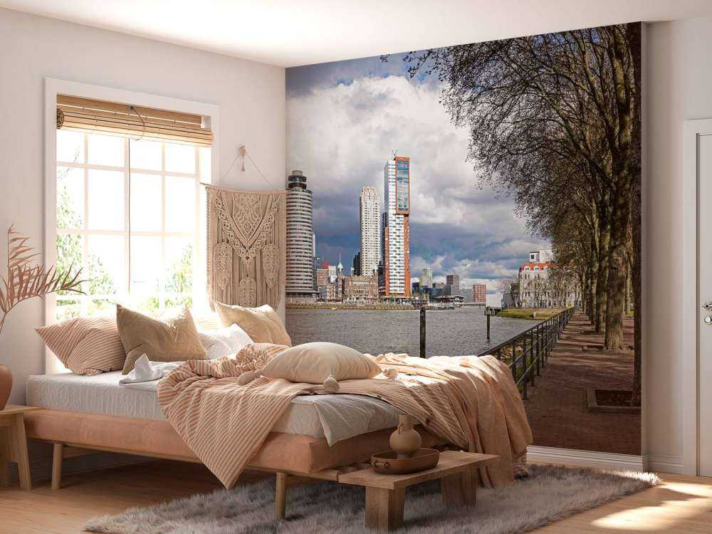 Skyline de Rotterdam depuis le quai