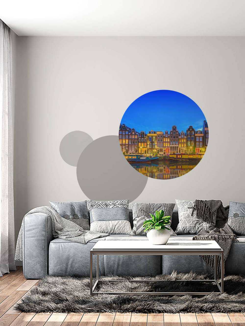 Le canal d'Amsterdam la nuit