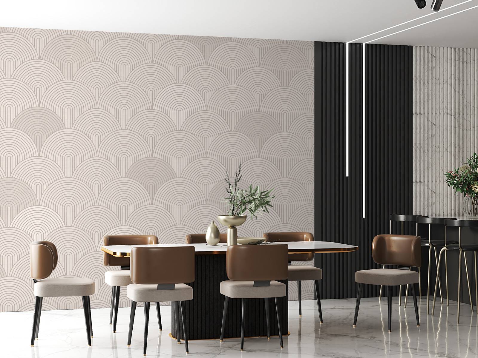 Arches et courbes Boho - beige neutre