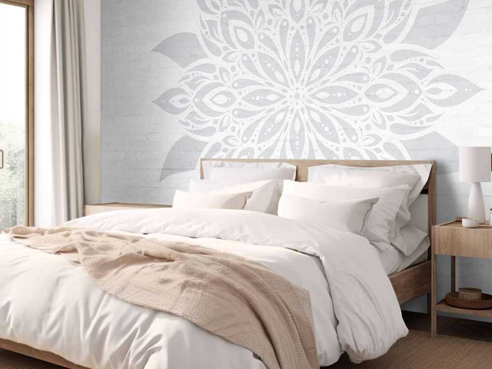 Fleur Mandala gris doux