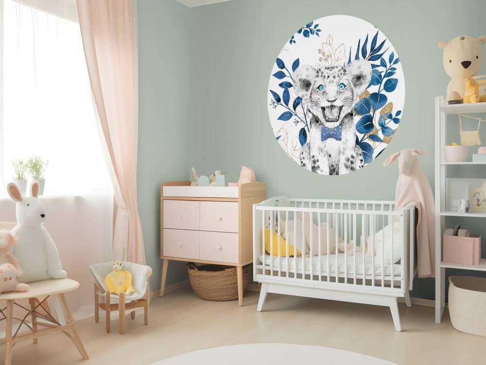 Bébé lionne jungle bleu