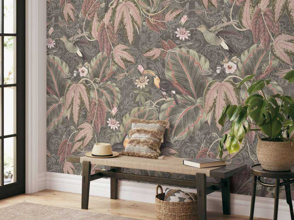 Oiseaux de la jungle tropicale & toucans - vert vintage