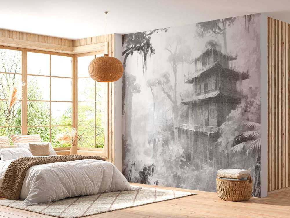 Cabane Cachée dans la Forêt Brumeuse