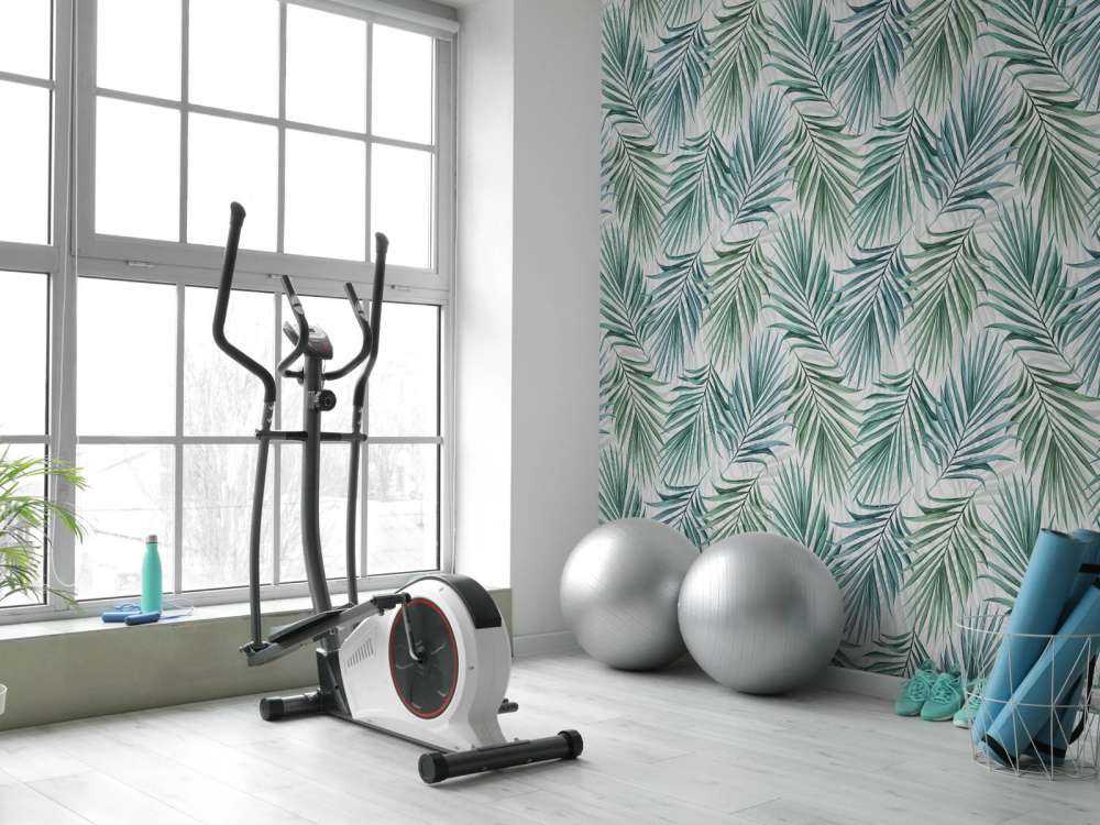 Feuilles de palmier bleues et vertes