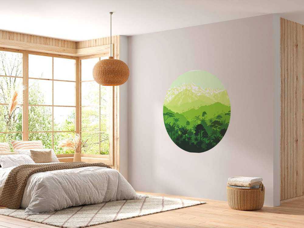 Arbres de la jungle et hautes montagnes