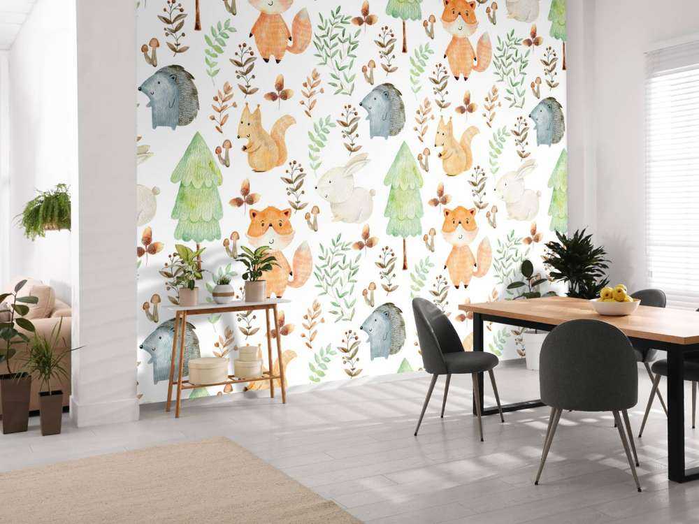 Aquarelle des animaux de la forêt