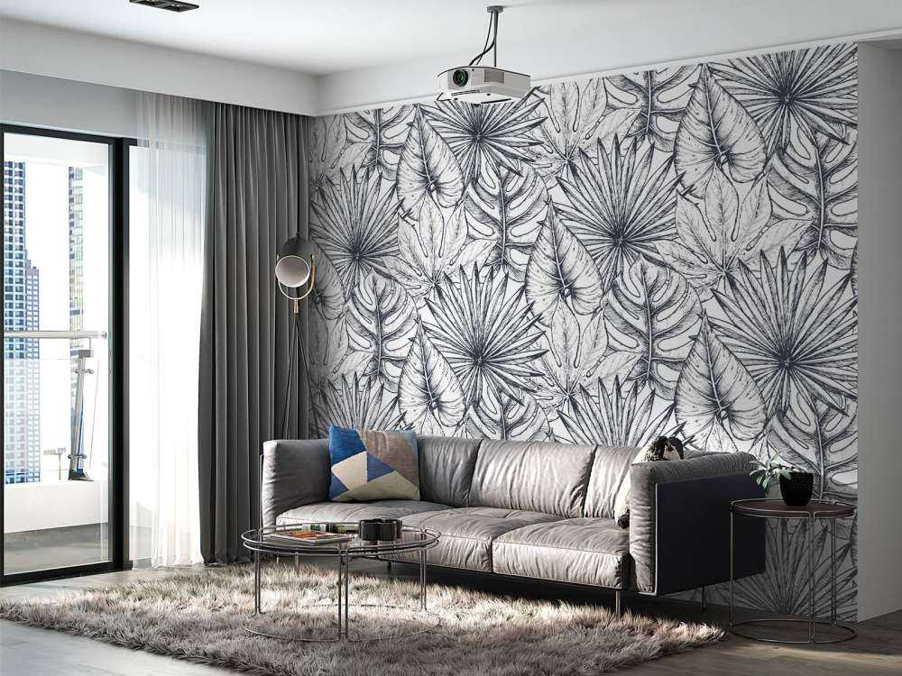 Feuilles blanches dessinées