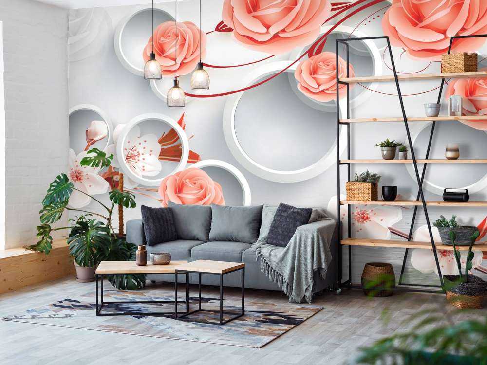 Cercles et fleurs en 3D