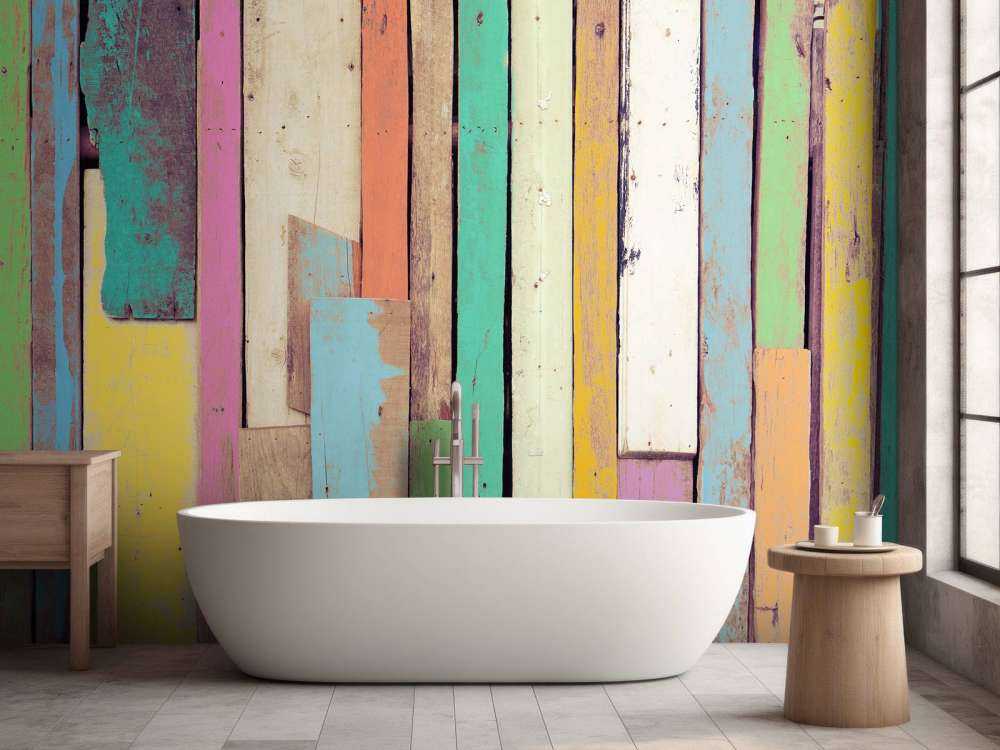 Bois de démolition coloré