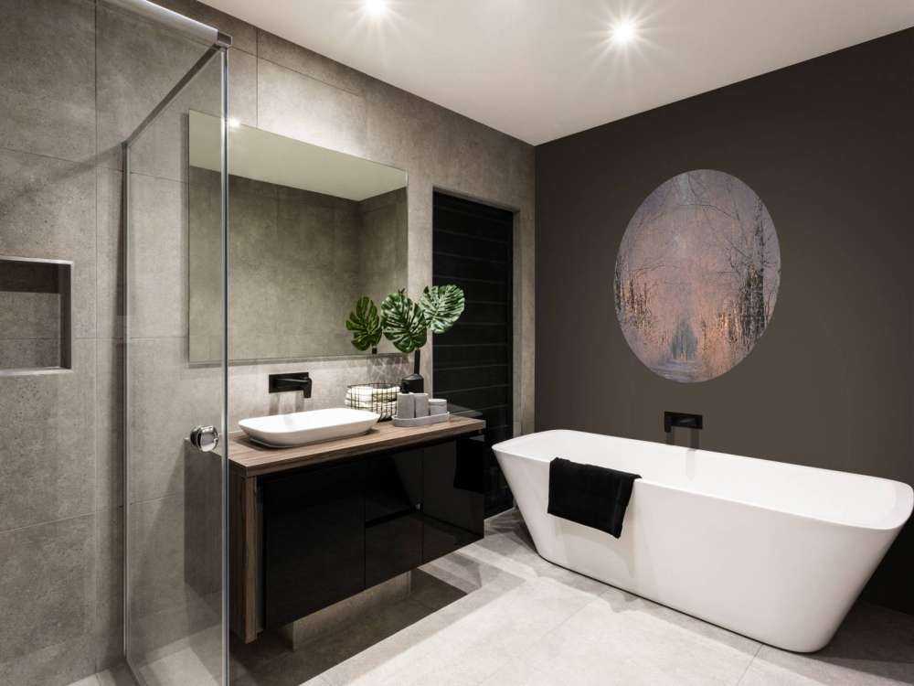 Bomenrij dans la brume d'hiver