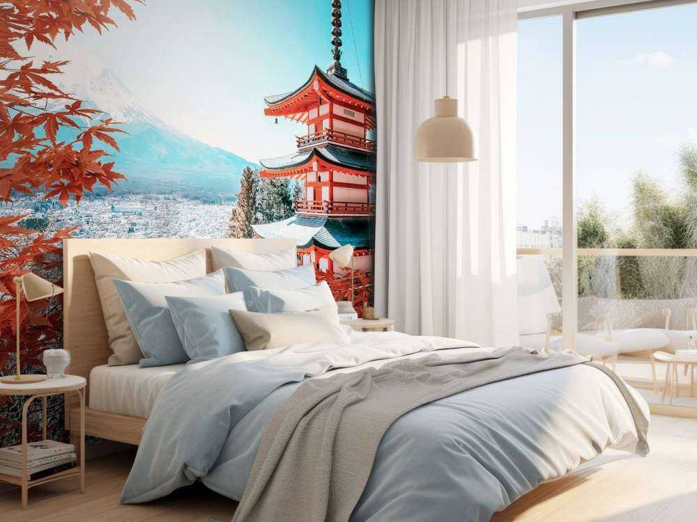 Moment d'automne près de la pagode japonaise