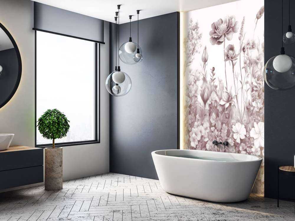 Fleurs de mon âme sans couture - rose