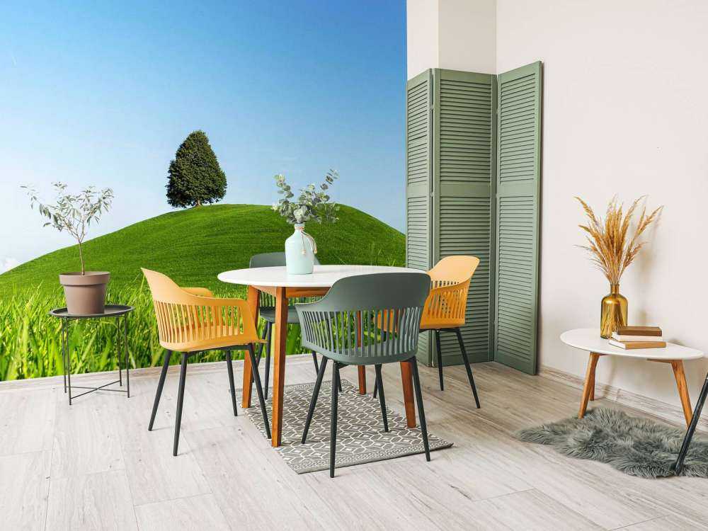 Arbre solitaire sur une colline verte