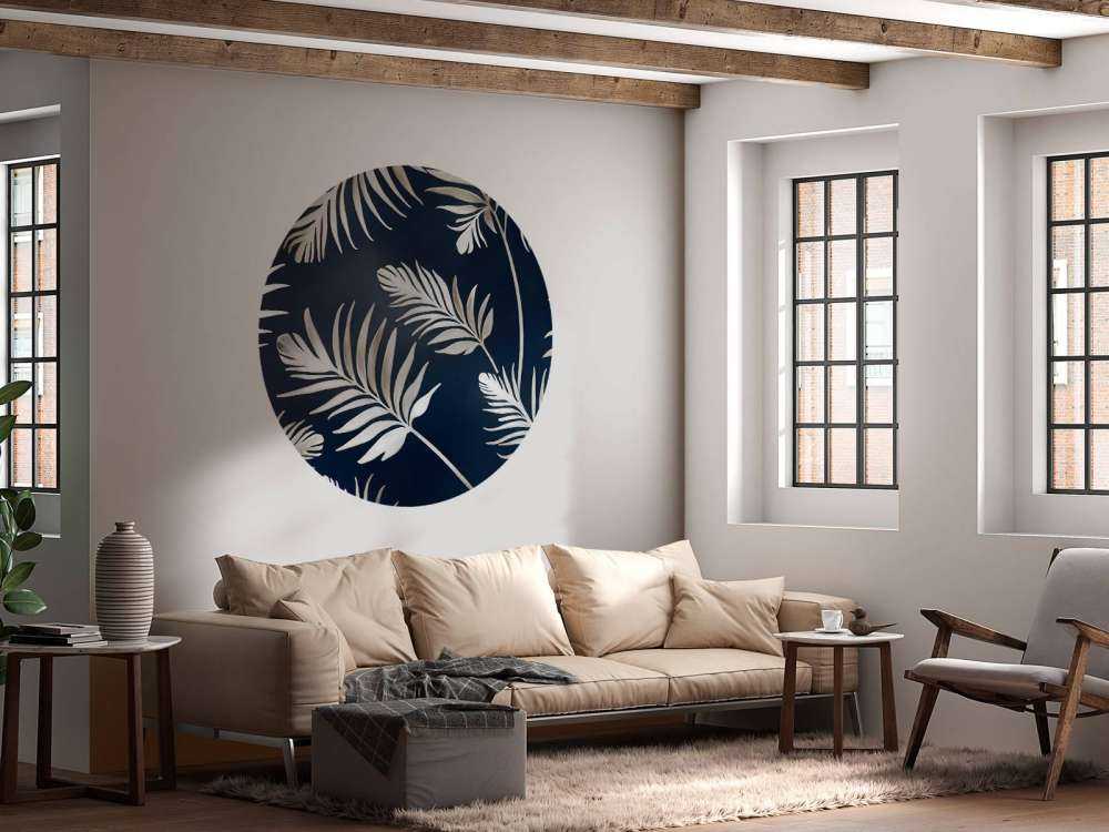 Feuilles dorées sur un vert olive foncé