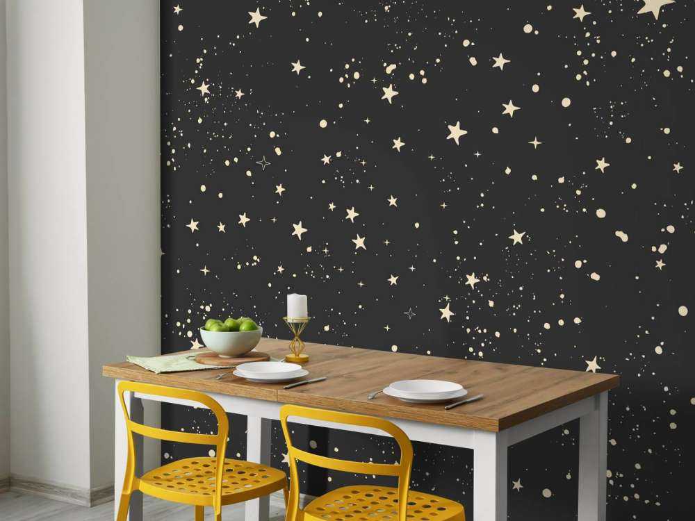 Doux champ d'étoiles dans la nuit noire