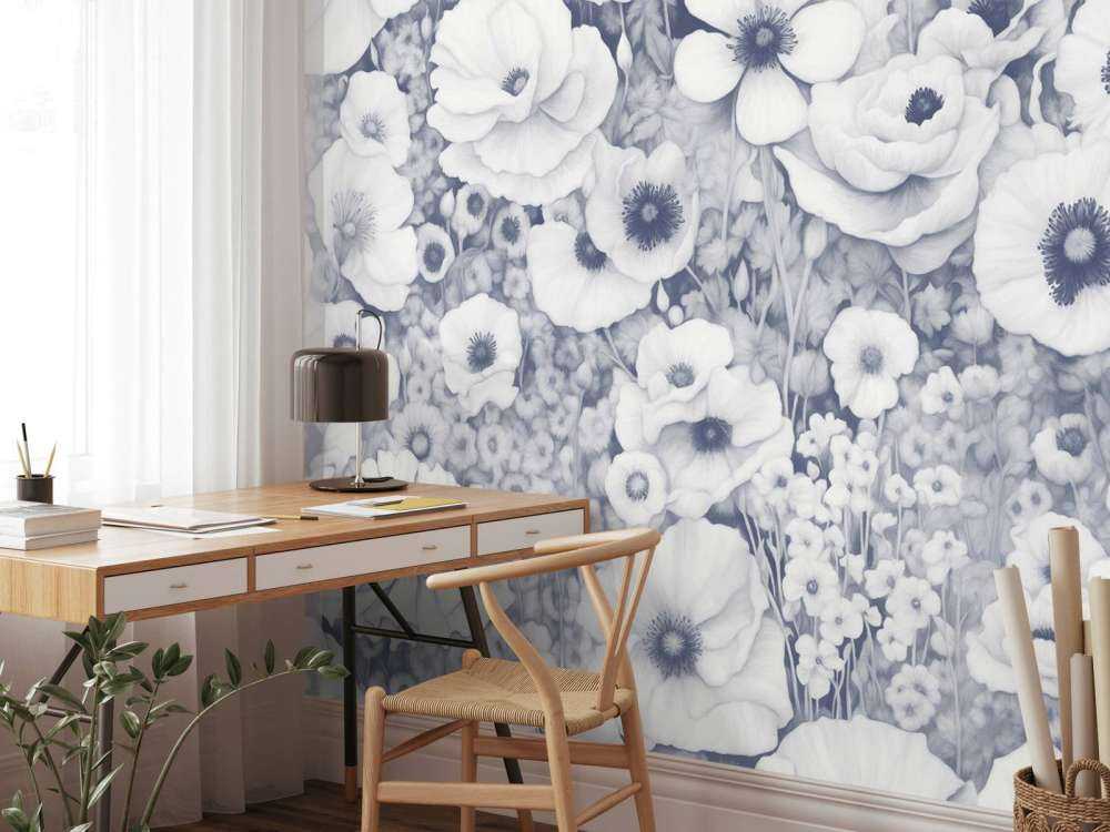 Poppy Tale Monochrome Bleu