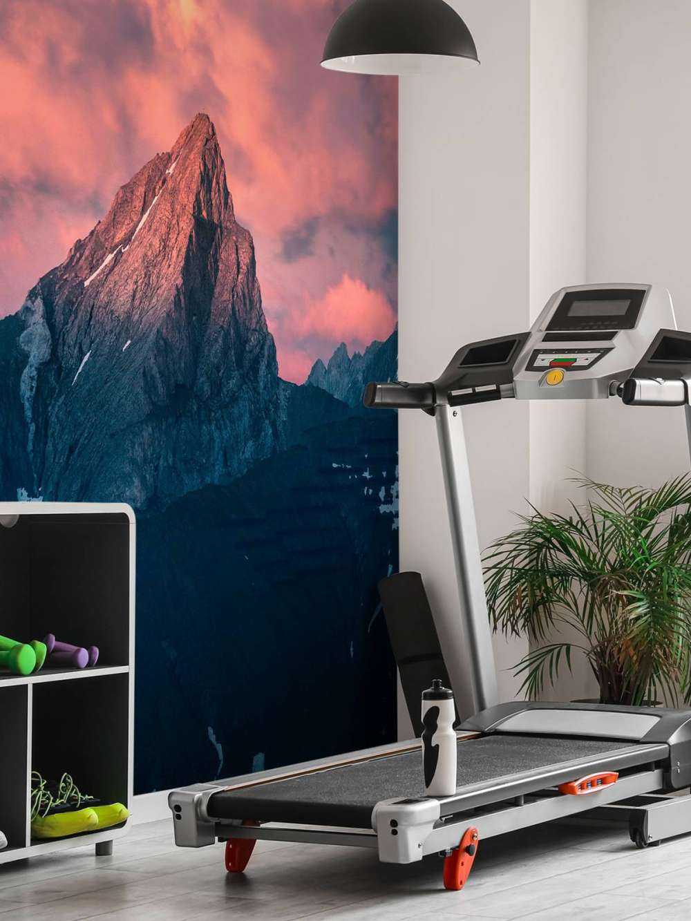 Cime de montagne dans la pénombre ardente