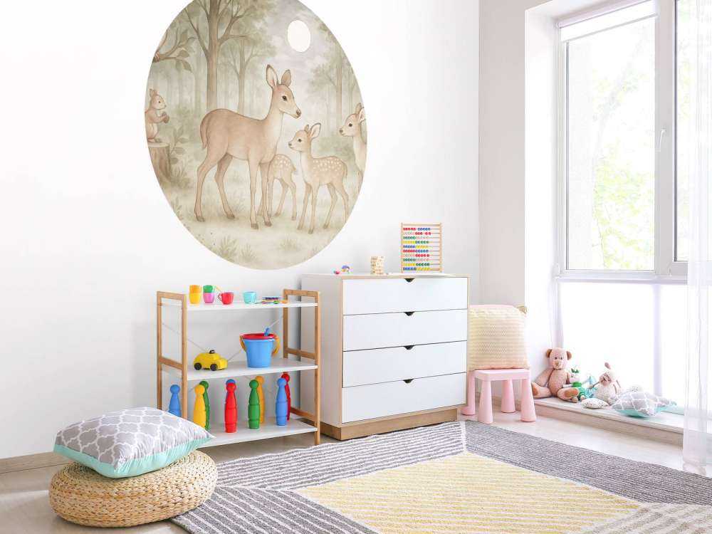 Animaux de la forêt au clair de lune.