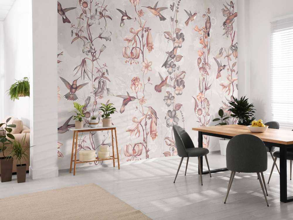 Weadow et Fleurs de Jardin Rose Ancien