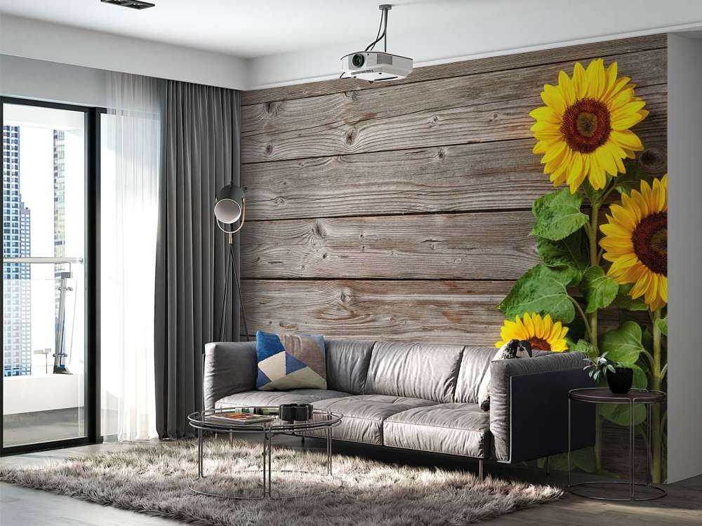 Tournesols et bois