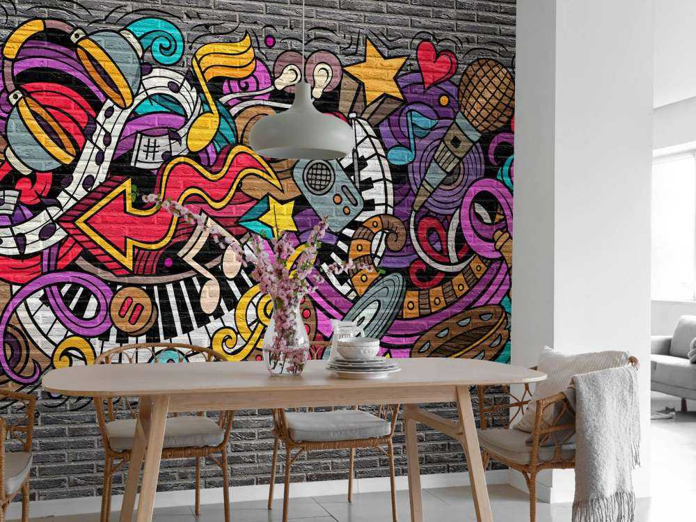 Graffitis musicaux sur briques