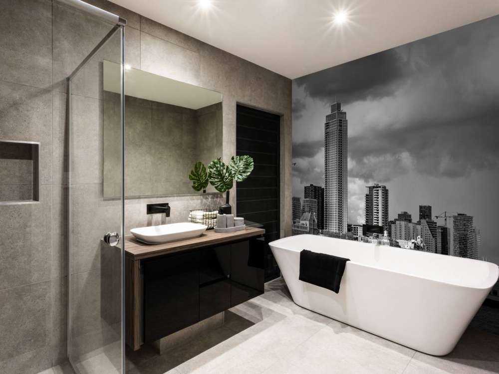 Skyline Rotterdam (Westerkade) depuis Katendrecht (noir et blanc) 