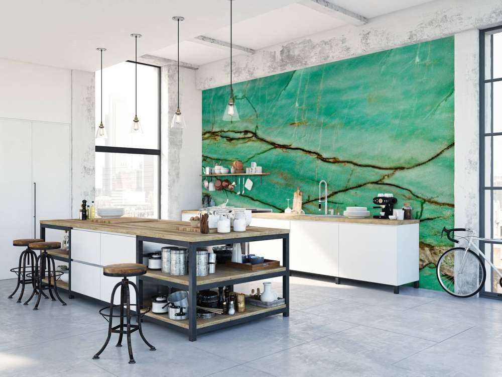 Gros plan sur une bille verte