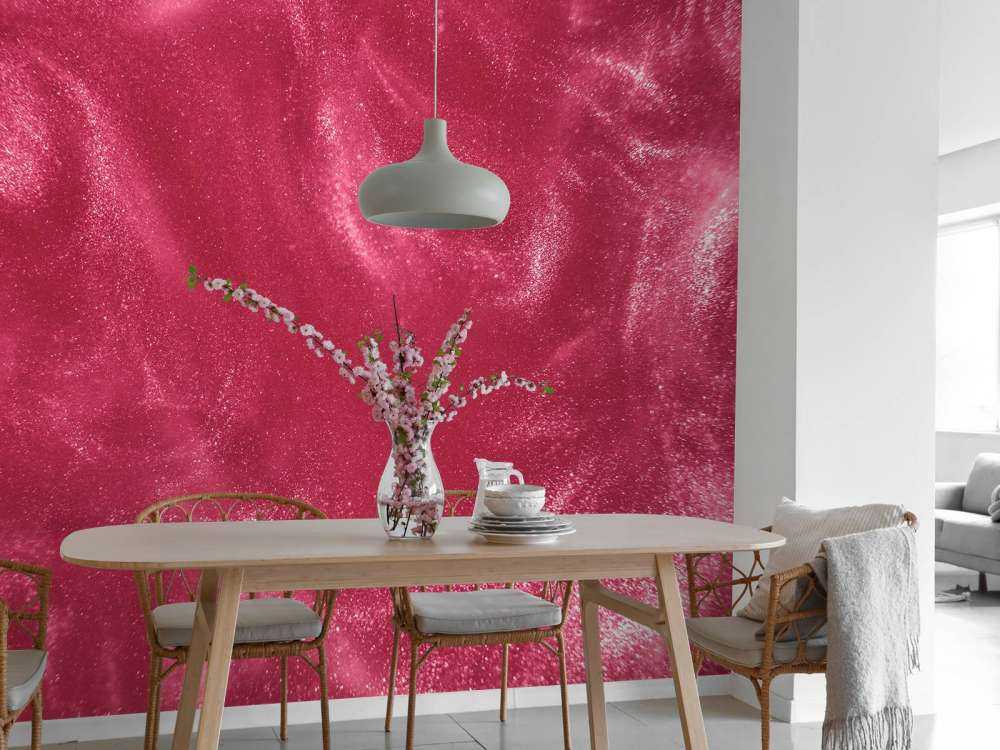 Particules de paillettes roses