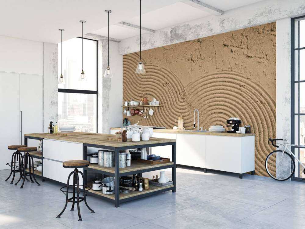 Lignes et structures organiques en brun doré