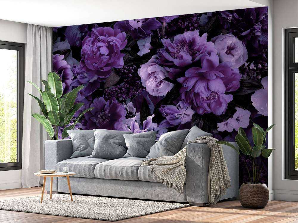 opulence baroque florale riche violet