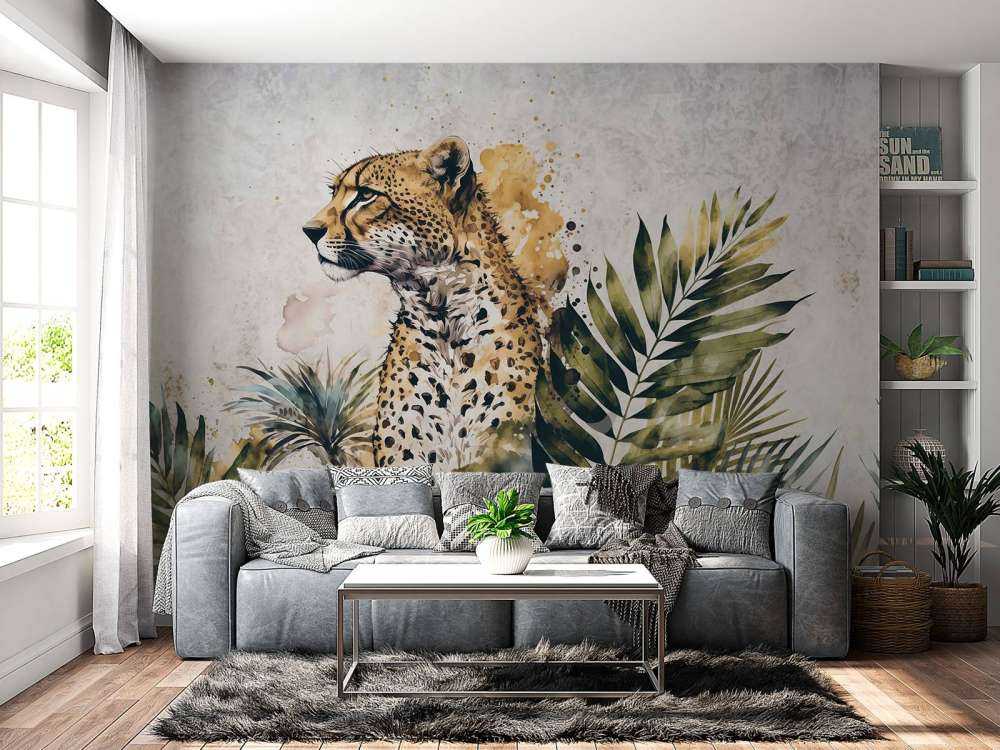 Peinture d’animaux sauvages de la jungle avec guépard