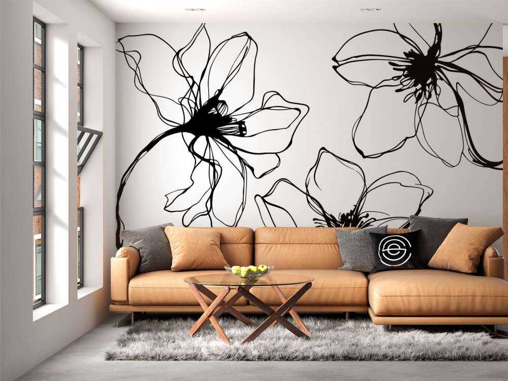 Minimalist flower study black and white