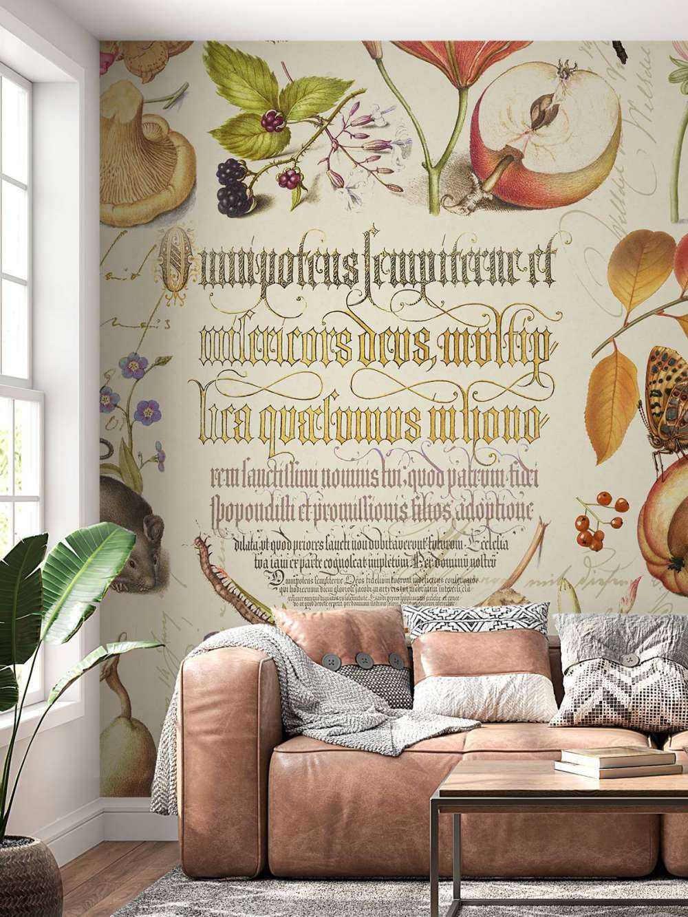Botanical treasures by joris hoefnagel with plants fruits and calligraphy iii