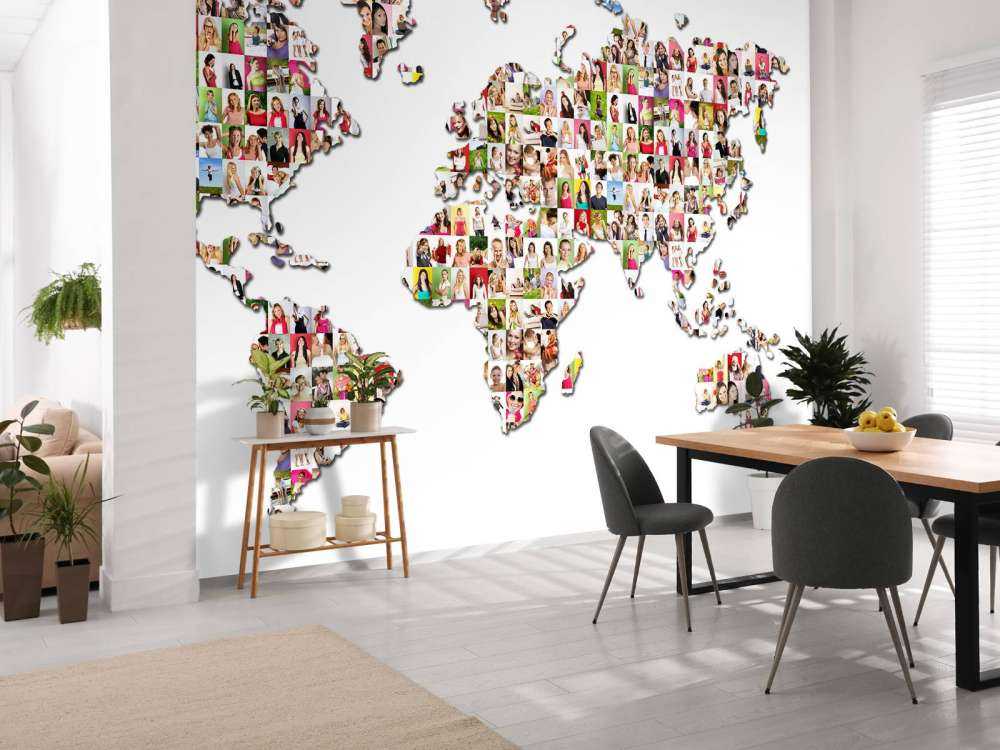 Carte du monde formée à partir de photos