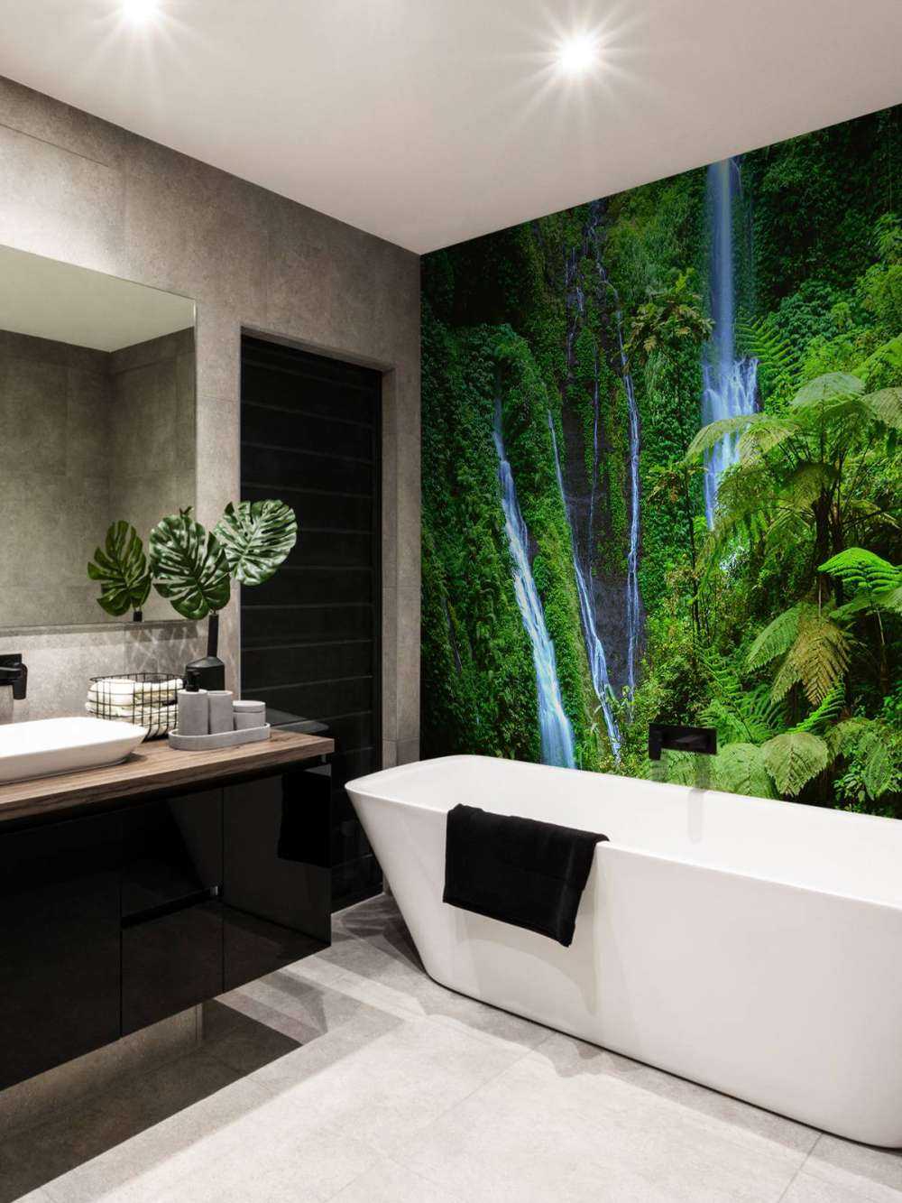 Jungle verte et chutes d'eau