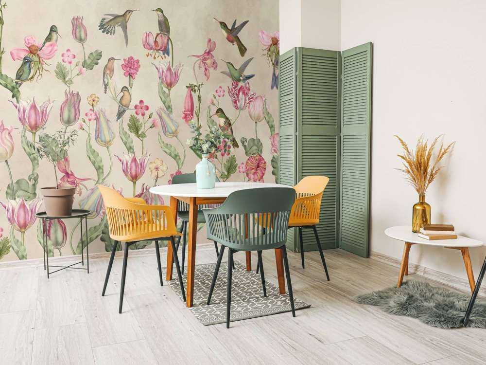 Symphonie des Colibris de Printemps - Élégance Crème Rosée