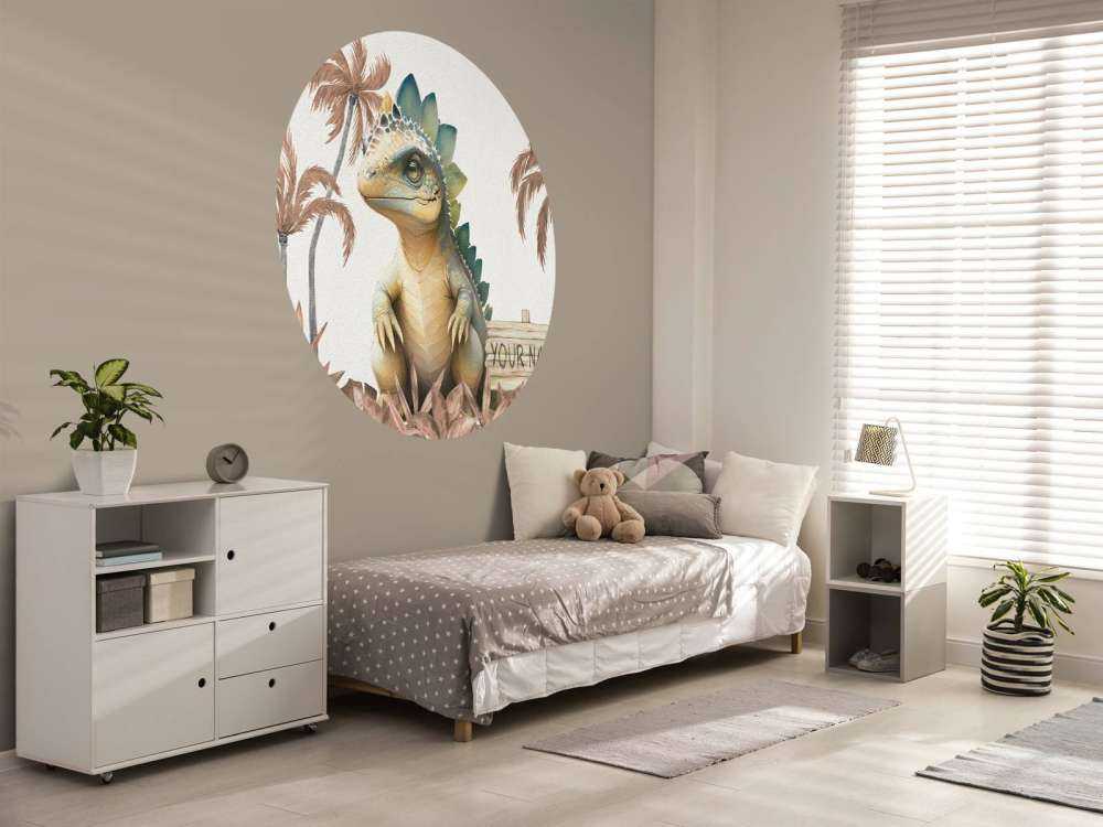 Bébé stégosaure dans la jungle taupe