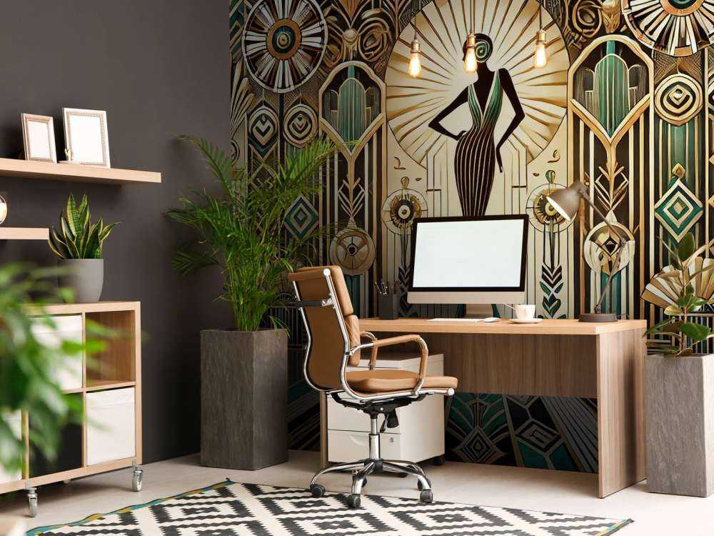 Scène d'élégance vintage en Art déco