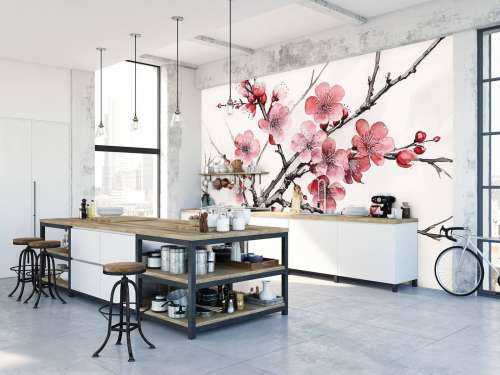 Encre Branches de Fleurs de Cerisier #6