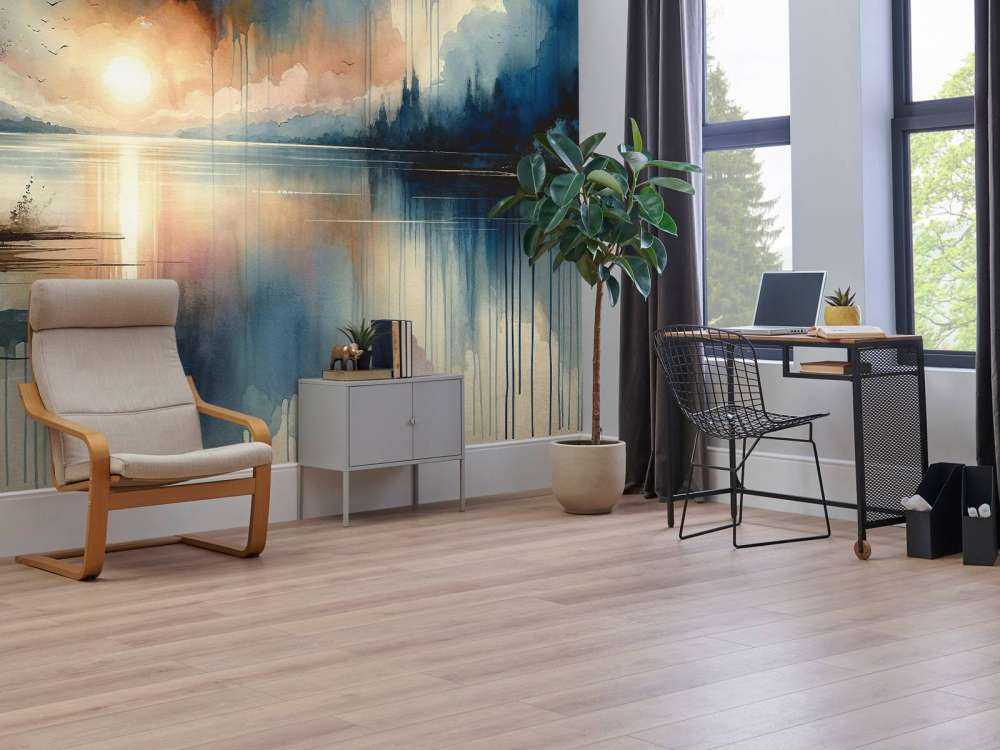 Lac abstrait à l'aquarelle