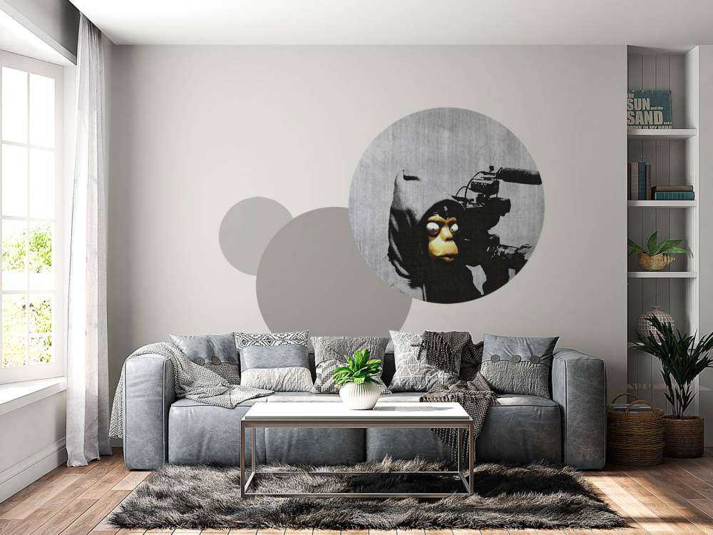 Banksy - ETTGS monkey, grey concrete