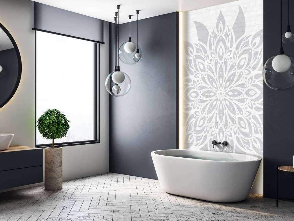 Fleur Mandala gris doux