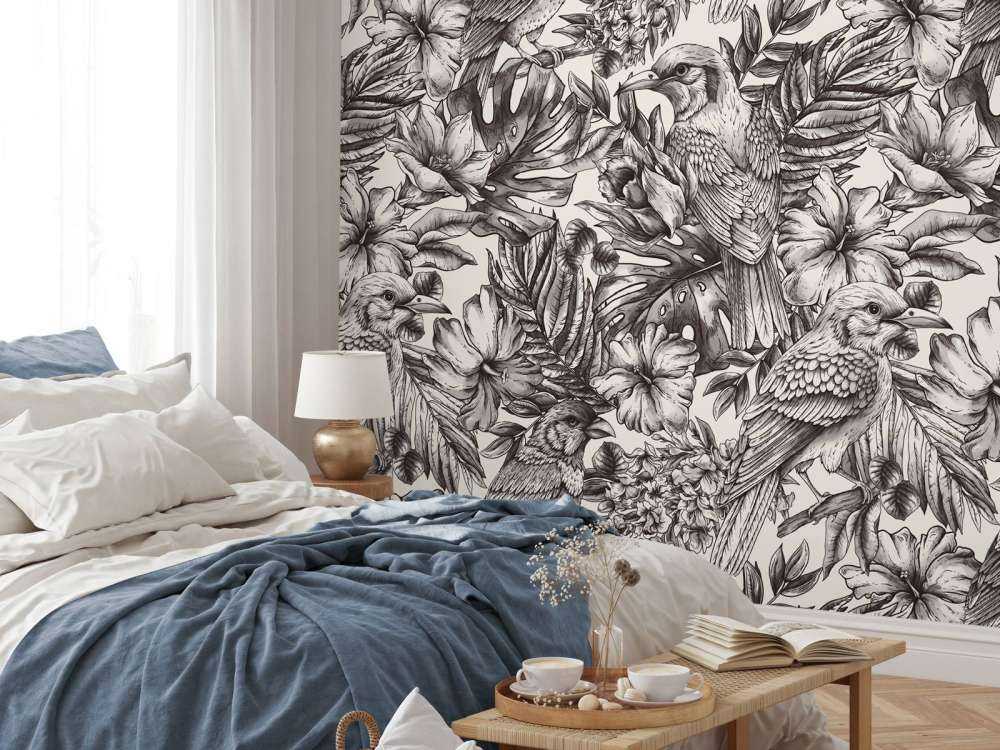 Symphonie d'oiseaux floraux