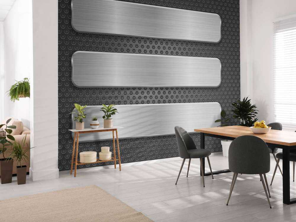 Fond métallique avec plaques